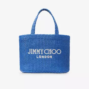 Пляжная мини-сумка-тоут из рафии Jimmy Choo, синий