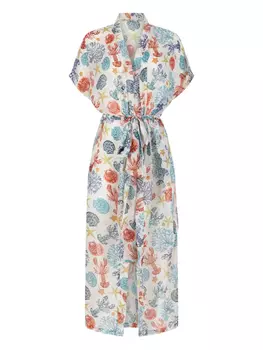 Пляжная накидка PARAMIDONNA с графическим принтом, белый