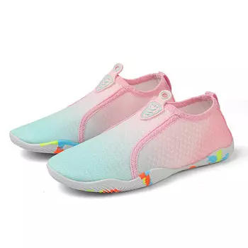 Пляжная обувь QINGHONG для мужчин и женщин, обувь для подводного плавания и прогулок, обувь для плавания на мягкой подошве, нескользящая морская обувь с защитой от порезов Q166 Pink Moon 35-42
