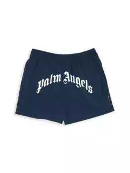 Пляжная одежда с изогнутым логотипом Little Boy's и шорты для мальчиков Palm Angels, синий