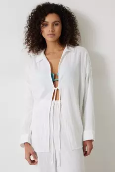 Пляжная рубашка Elodie с завязками спереди Hush, белый