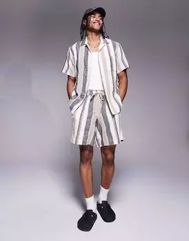 Пляжная рубашка South Beach с короткими рукавами и разноцветной полоской