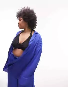 Пляжная рубашка Topshop Curve в синем кобальте