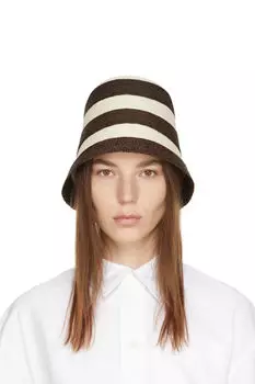 Пляжная шляпа Orma в коричнево-бежевую полоску Max Mara