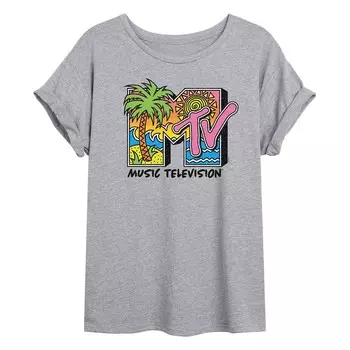 Пляжная струящаяся футболка MTV 80-х для юниоров Licensed Character, цвет Heather Gray