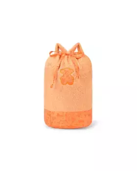 Пляжная сумка для девочки в однотонной махровости и принте Kaos Tous, оранжевый