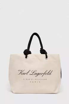 Пляжная сумка Карла Лагерфельда Karl Lagerfeld, бежевый