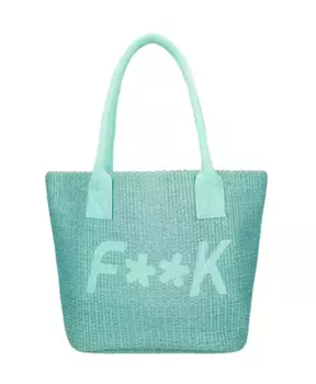 Пляжная сумка корзина F**K, синий