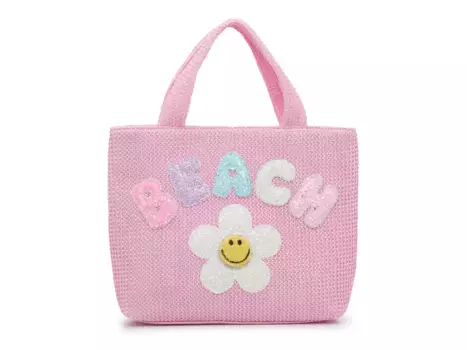 Пляжная сумка мини-тоут Beach Mini Tote Omg Accessories, светло-розовый/белый/мультиколор