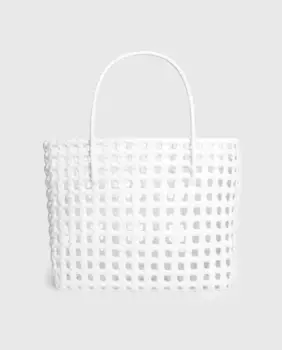 Пляжная сумка с плетением без застежки Kalk, белый