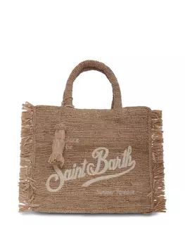 Пляжная сумка с вышитым логотипом MC2 Saint Barth Kids, нейтральный