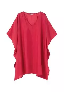 Пляжная туника кроя пончо, слегка прозрачная Sheego, пурпурный