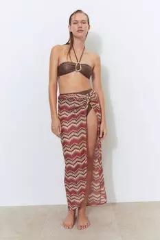 Пляжная юбка крючком South Beach, коричневый