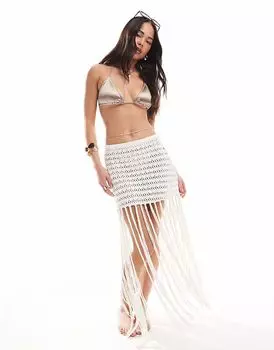 Пляжная юбка Miss Selfridge, связанная крючком