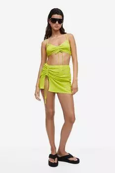 Пляжная юбка с кулиской H&M, зеленый лайм