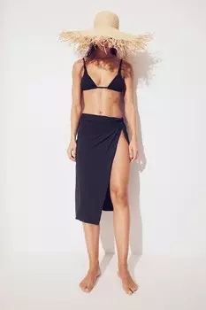 Пляжная юбка с перекрученной деталью H&M, черный