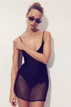 Пляжная юбка с вышивкой H&M, черный