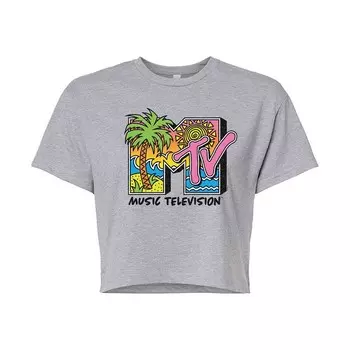 Пляжная укороченная футболка MTV 80-х для юниоров Licensed Character, цвет Heather Gray