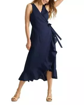 Пляжное миди-платье Coastalina с запахом Tommy Bahama, синий