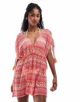 Пляжное мини-платье Accesorize крючком розового цвета Accessorize