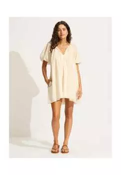 Пляжное платье Beachedit из органического хлопка Seafolly, экрю