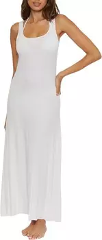 Пляжное платье BECCA Mykonos Rib Maxi Dress, белый