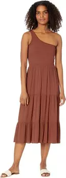 Пляжное платье BECCA Ponza Crinkled Rayon Asymmetrical Dress Cover-Up, бронзовый