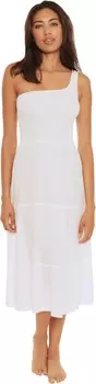 Пляжное платье BECCA Ponza Crinkled Rayon Asymmetrical Dress Cover-Up, белый