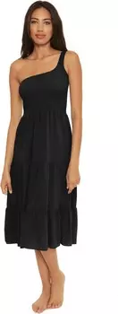 Пляжное платье BECCA Ponza Crinkled Rayon Asymmetrical Dress Cover-Up, черный