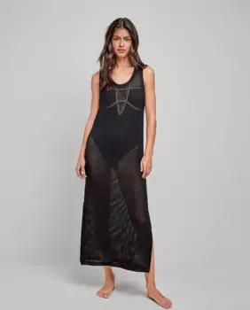 Пляжное платье без рукавов крючком Gisela, черный