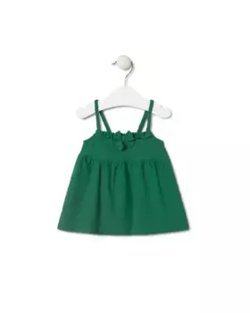 Пляжное платье для девочки на бретелях с жаккардовым логотипом Tous, зеленый