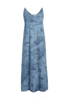 Пляжное платье из экзотического хлопка для женщин TOMMY Jeans, цвет Hawaiian Denim
