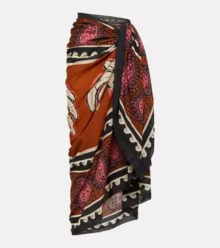 Пляжное платье из хлопка с принтом Johanna Ortiz, мультиколор