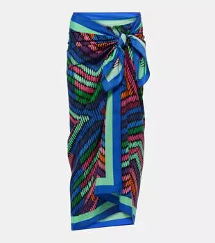 Пляжное платье из хрустального хлопка и шелка Eres, мультиколор