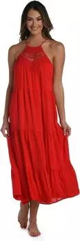 Пляжное платье La Blanca Coastal Covers High Neck Dress, цвет Cherry