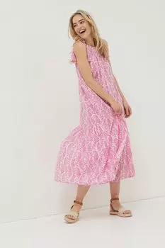 Пляжное платье макси FatFace Ayanna с узором пейсли Fat Face, розовый