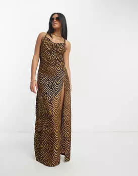 Пляжное платье макси с леопардовым принтом ASOS DESIGN