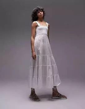 Пляжное платье макси Topshop цвета слоновой кости