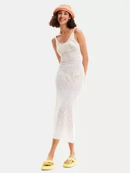 Пляжное платье regular fit Desigual, белый