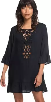 Пляжное платье Roxy Goldy Soul Long Sleeve Cover-Up Dress, цвет True Black