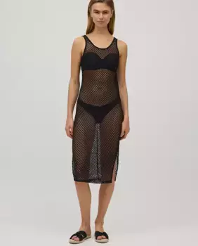 Пляжное платье с ажурными бретелями Ysabel Mora, черный