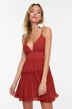 Пляжное платье с коричневой спиной TBESS22EL1374 Trendyol, коричневый