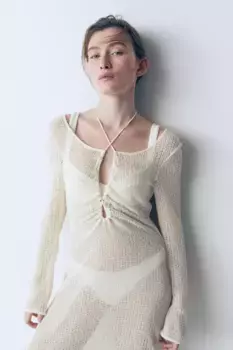 Пляжное платье с кулиской H&M, белый