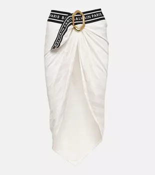 Пляжное платье с логотипом Balmain, белый