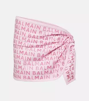 Пляжное платье с логотипом Balmain, розовый