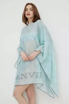 Пляжное платье с оттенком шелка Lanvin, синий