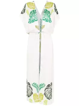 Пляжное платье с принтом Amir Slama, белый
