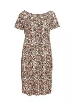 Пляжное платье с присборенным вырезом Carmen sheego, цвет Rostrot Gemustert