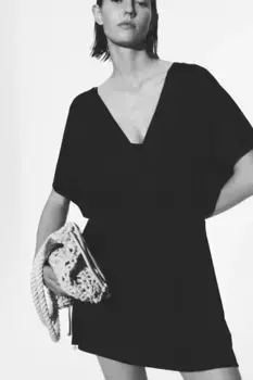 Пляжное платье с v-образным вырезом H&M, черный