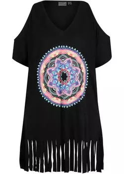 Пляжное платье с вырезами Rainbow, черный